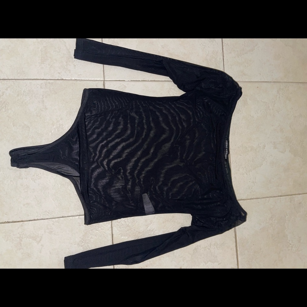 Black mesh bodysuit